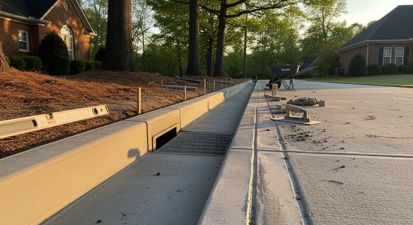 Curb and gutter installation work