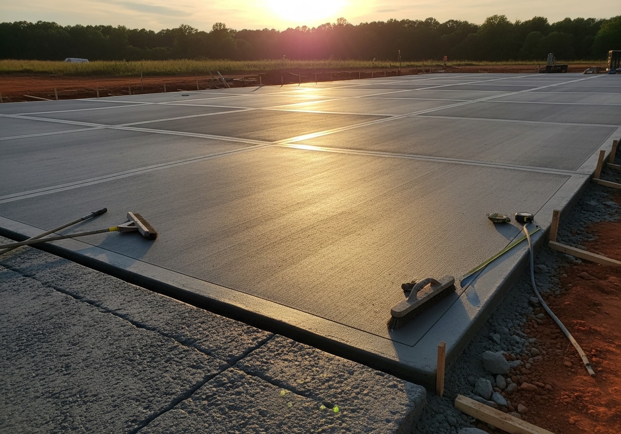Commercial concrete parking lot flatwork in Calhoun